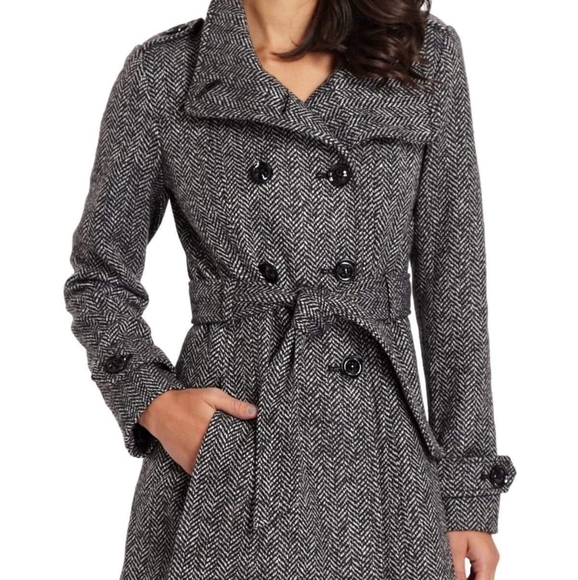 Guess Jackets & Blazers - Guess Herringbone Pea Coat in Small